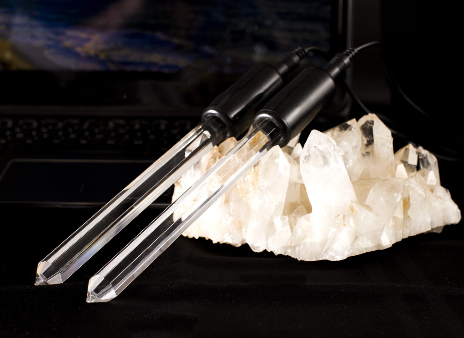 Two quartz crystal rods used with Ascension11